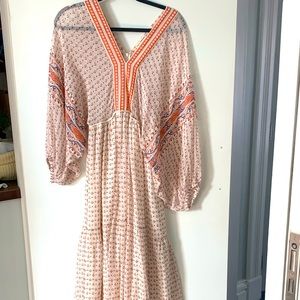 Ulla Johnson Madhi Cream Boho Print Maxi Dress 6